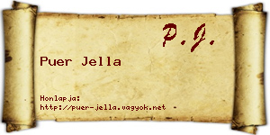 Puer Jella névjegykártya